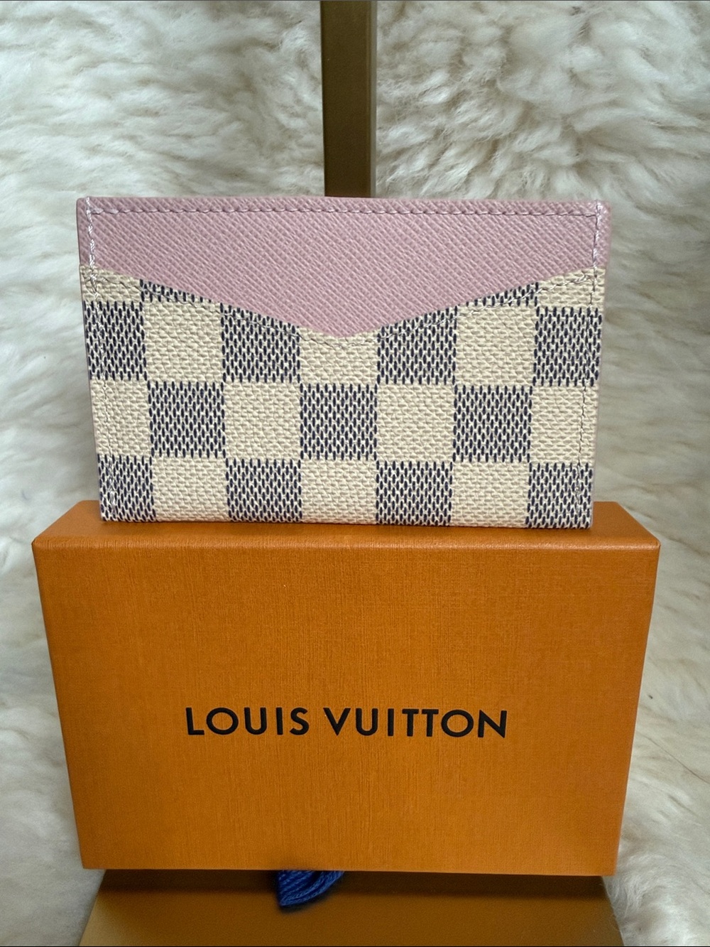 Louis Vuitton Pink and Cream Damier Card Holder